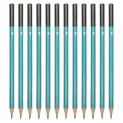 4B Drawing Pencils, 12PCS, Hexagonal , Black Refill, Green/Black Pole