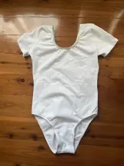 Bloch Boyd White Short Sleeve Leotard Bodysuit Size small Bnwt