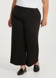 [Taking Shape] Taking Shape Ribbed Wide Leg Pant Size 16 in Black - Plus Size Women's Bottoms Black