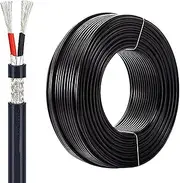 UL Certified 16-28 AWG 2 Conductor Shielded Electrical Hookup Wire 15-200 Feet Tinned Copper PVC Low Voltage Cable for Automotive Home Electronics(100ft,26AWG-2C)