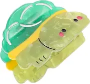 Turtle Ponytail Clip Hair Clips for Women Barrettes Tortoise Hair Mini Cute Curly Small Little Barrette Woman Girl Claw Thin Ponytail Shell Hairclip Acetic Acid Green