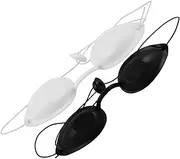 SAFIGLE 2pcs Eye Protection Goggles for Tanning Bed Outdoor Sunbathing UV Protection Shade Safe Eye Mask for Beauty Treatments and Travel Options
