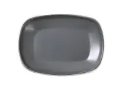 Yanco China DI-208 Discover Grey Melamine 8" x 5.75" Rectangular Plate - 4 Doz