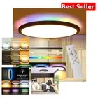 Stylish 15.3 Inch LED Flush Mount Light with Adjustable Brightness & RGB Colors