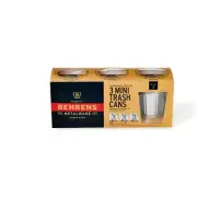 Behrens Mini Steel Trash Can with Lids 1.5 cup capacity Set of 3