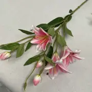 Long Stem Artificial Lilies Flowers Silk For Home Table Centerpieces