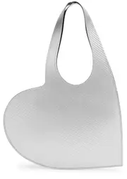 Coperni Heart Mini Metallic Leather Tote - Silver ONE SIZE