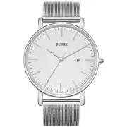 Men Watches Fashion Minimalist Waterproof Watches for Men Women Student,Silver.