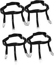 [Holibanna] High Strength Metal Clips Non-slip Shirt Stays Belt Elastic Thigh Garters for Men Women Locking Garters Black