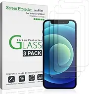 amFilm Glass Screen Protector Compatible with iPhone 12 Mini (5.4" Display, 2020), Tempered Glass with Easy Installation Tray (3 Pack)