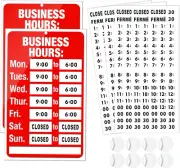 2 Piece Business Hours Sign, Flycoco Open Hours Signs for Business Adjustable