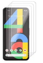 Google Pixel 4a HD Bubble-Free Screen Protector 9H Tempered Glass 3D Clear 3Pc