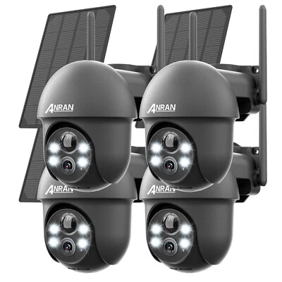 ANRAN Wireless Security Camera Solar Battery Powered Wifi CCTV PTZ Dome Audio 2K