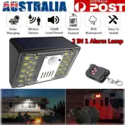 Solar Motion Sensor Sound & Light Alarm LED Strobe Car RV Security Floodlight AU