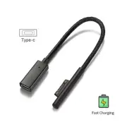 Nylon Braided USB-Type C Female 15V/3A PD Charging Cable for Microsoft Surface