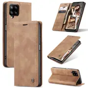 CaseMe Samsung Galaxy A12 Classic PU Leather Folio Case Cover A125 [Brown]