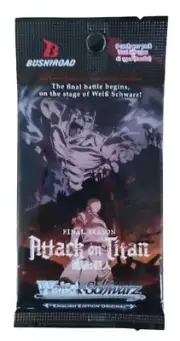 ONE Unopened 9 Card Booster Pack Weiss Schwarz Attack on Titan Final Season TCG