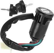 BUGUUYO 1 Set Ignition with Key Start Button Power Button Universal Ignition Switch with Key Horn Push Button Mechanical Keyboard Starter Switch Switches Plastic
