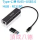 Esense 逸盛 RJC190 Type-C轉RJ45+USB3.0 HUB集線器