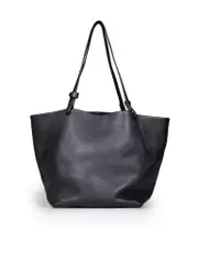 Black Leather Park 3 Medium Tote Bag