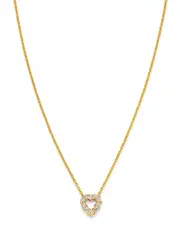 Roberto Coin 18K Yellow Gold Diamond Baby Heart Pendant Necklace, 16-18