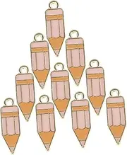 [VALICLUD] Alloy Pencil Charms 10pcs Diy Craft Decorations Zinc Alloy Hanging Charms for Bracelets Bag Ornaments
