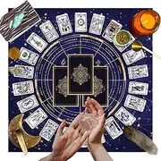 Tarot Altar Cloth, Square Divination Tablecloth, 29.53x29.53 inches Delicate Witch Cushion, Elegant Mystical Pad, Tarot Spread Mat for Reading & Fortune Telling