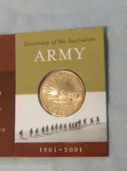 #C5. AUSTRALIAN UNCIRCULATED $1 - 2001 AUSTRALIAN ARMY "C" MINT MARK