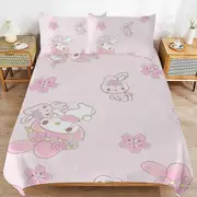 a1646 My Melody Duvet Cover Set, 3 Piece Bedding Set 86x70" Double Sided Printing Decorative Comforter Cover Set (1 Duvet Cover + 2 Pillow Shams)" jfr