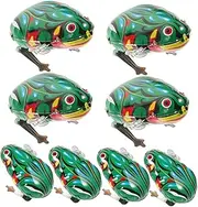 8Pcs Green Clockwork Frog for Wind Up Educational Playthings Safe Adorable to Enhance Coordination Imagination Fun Room Decor