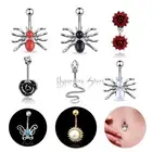 Belly Button Ring Bar Punk Gothic Floral Sexy NAVEL RING Dangle Body Piercing