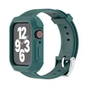 Catzon TPU Apple Watch Band with Bumper Case for iWatch Series 6/SE/5/4/3/2/1-DarkGreen