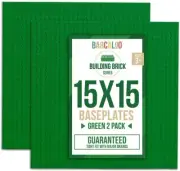 15 Inch x 15 Inch Baseplate for Building Bricks -Two Pack