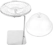 FIXOSHEE Clear Round Cake Display Stand with Lid Multi Functional Tray Holder for Pastries Fruits Desserts for Parties Weddings Special Events