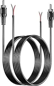 BERLAT RCA to Speaker Wire Adapter, Speaker Bare Wire Cables to RCA Plugs Adapter Repair Cord for Amplifier Audio Video AV Receivers (2 Pack 20AWG 6.6 ft)