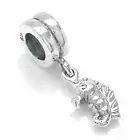AUTH Nagara SEAHORSE Silver Dangle Threaded European Charm Bead
