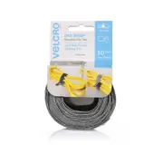 VELCRO Brand ONE-WRAP 13mm x 200mm Grey and Black Ties - 50 Pack