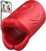 Male Masturbator Vibrating Toys with APP & 9 Vibrations,Penis Training Device Hands-Free Blowjob Masturbation,Penis Extender Training Toys & Games