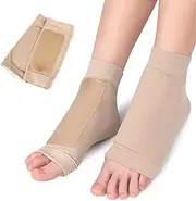 Padded Skate Socks for Lace Bite Protection, 1 Pair Compression Ankle Protector Cushion Elastic Lace Bite Pads Sleeve for Skating, Ice Hockey, Roller, Ski, & Boots