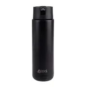 Oasis Ceramic Stainless Steel Triple Wall Insulated Moda Bottle (700ml) Black