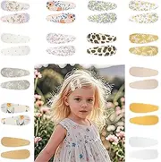 28Pcs Baby Hair Clip, BetterJonny Floral Snap Hair Clips Cloth Metal Hair Clips Cute Pattern Hair Pins Hair Accessories for Baby Toddler Kids