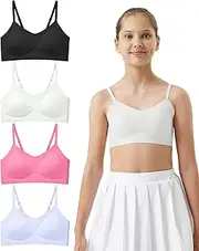 [Sascina] Girls Training Bras Seamless Teen Girls Sports Bras Adjustable Straps Tween Bras for Girls 10-16 Removeable Padding