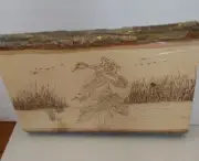Walnut Hollow Pyrography Wild Bird Geese Creative Clock Blank Basswood Tree Bark