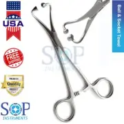 Ball & Socket Towel Clamp 5.5" with Ratchet Locking Surgical Instrument