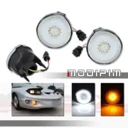 For 98-02 Pontiac Firebird Clear Switchback LED Front Bumper DRL Signal Lights