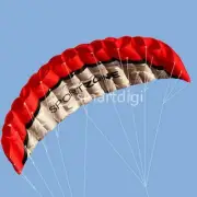 2.5m Dual Line Parafoil Parachute Stunt Sport Beach Kites Outdoor Toy Red