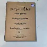 PAMPERED CHEF Ceramic Egg Cooker #1529 with Instructions NEW in BOX