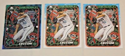SLADE CECCONI (3) RC 2024 HOLIDAY TREE METALIC & BASE #H39 ARIZONA DIAMONDBACKS