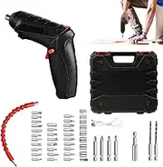 Cordless Screwdriver - Small Carrying Screwdriver Set with Accessories | Rotating Powerful Electronic Screwdriving Drill Kit for Household Repairs & Professional Use