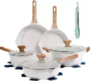 Nonstick Cookware Sets, 12-Piece Kitchenware Pots and Pans Set Granite Coating,